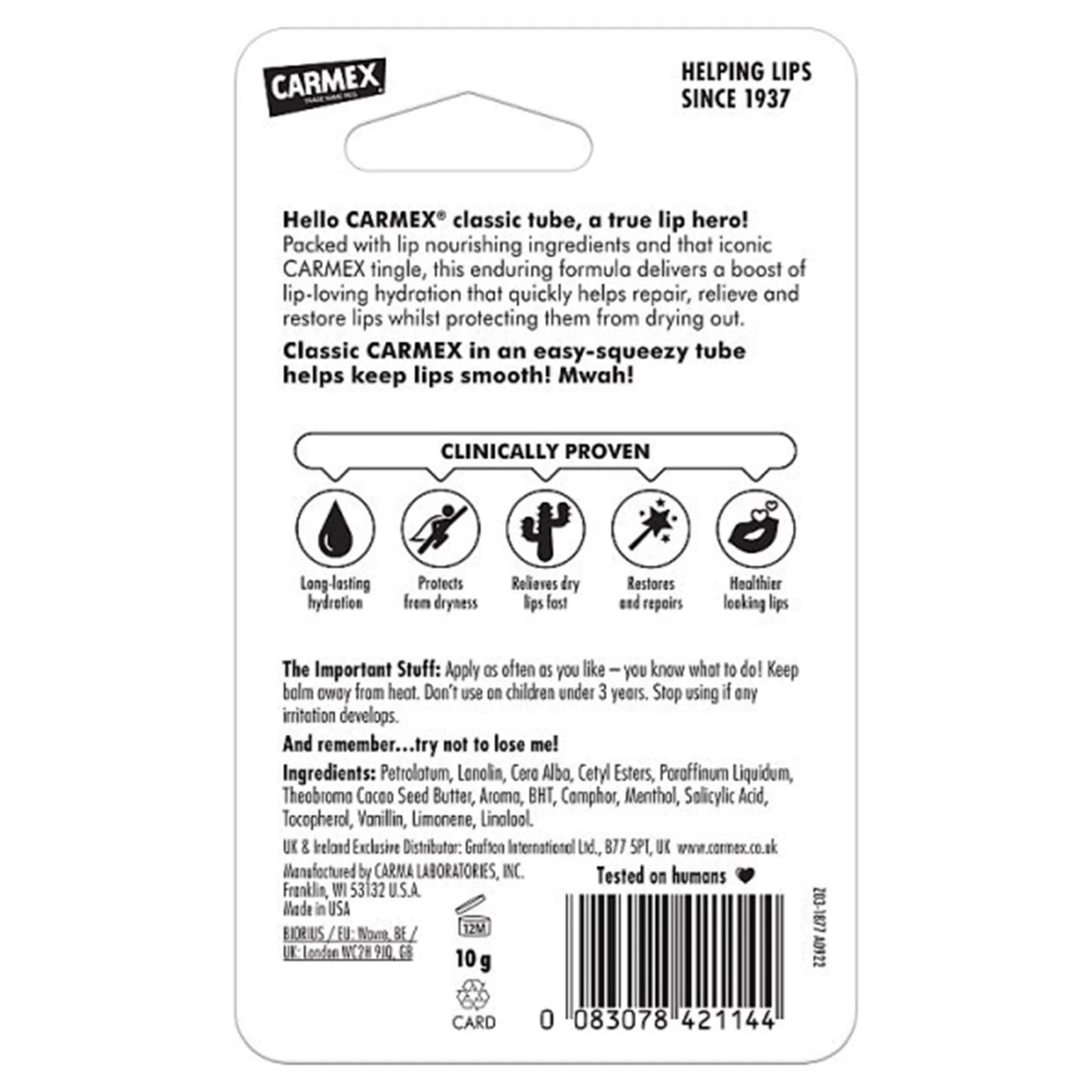 Carmex Classic Moisturising Lip Balm SPF 15 – 10g Twin Pack, Soothes & Protects - Image 3