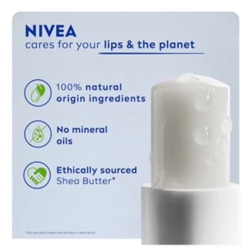 NIVEA Original Care Lip Balm | Shea Butter | 24h Moisture - Two Packs - 4.8 g - Image 5