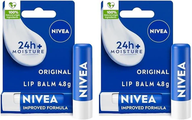 NIVEA Original Care Lip Balm | Shea Butter | 24h Moisture - Two Packs - 4.8 g - Image 6
