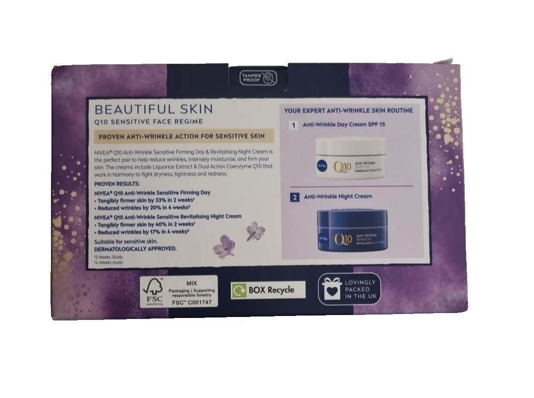 NIVEA Q10 Sensitive Anti-Wrinkle Creams – Day + Night Skincare Set, Brand New - Image 10