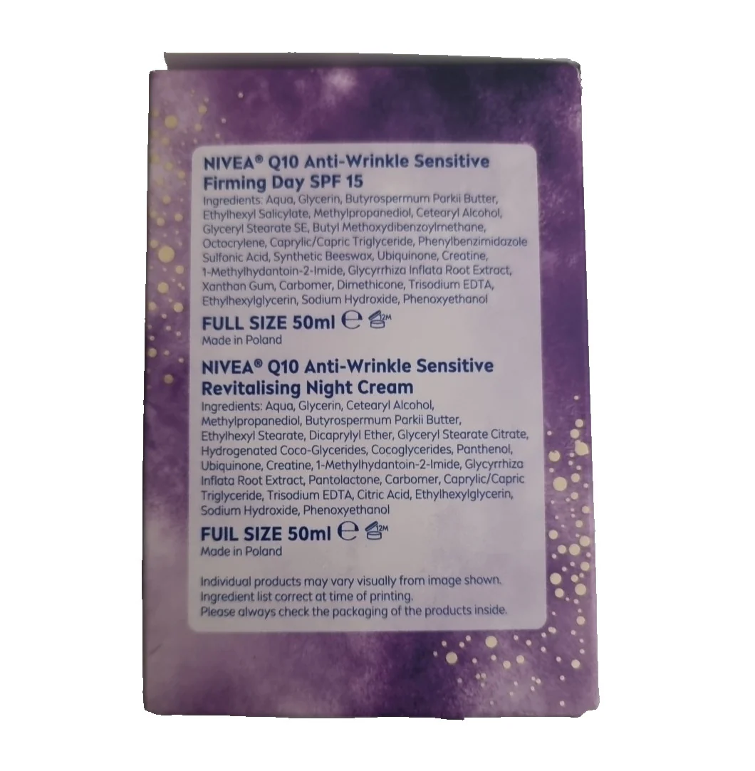 NIVEA Q10 Sensitive Anti-Wrinkle Creams – Day + Night Skincare Set, Brand New - Image 11